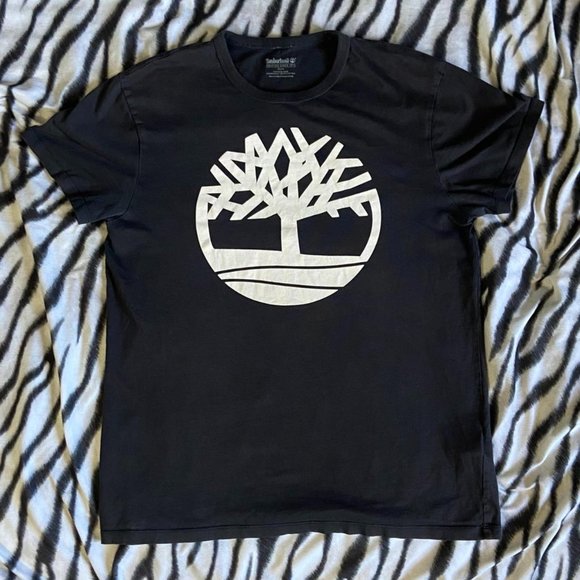 TIMBERLAND (Size M) Brand Logo Black Tee - Picture 1 of 5